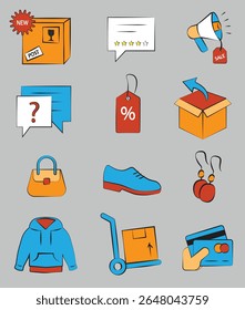 Icons for an online store or clothing store