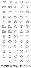 Icons for online store. e-commerce, site, marketing. Vector icons.