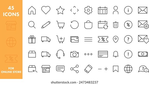 Icons for online store. Web icons.