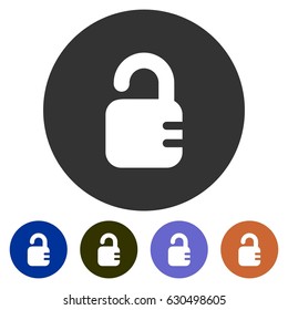 icons open padlock for Web, Mobile and business
