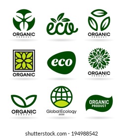 Icons of Organic Products and Ecology. Eco Icons (13)