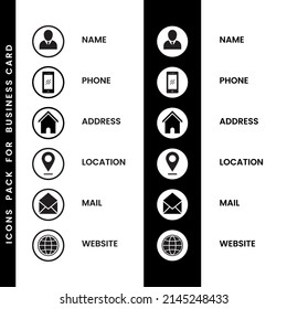 Icons pack for business card Vector