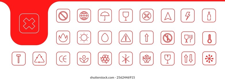 icons of packages box lines design vector