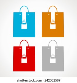 Icons packages with locks. safe shopping. Vector format.