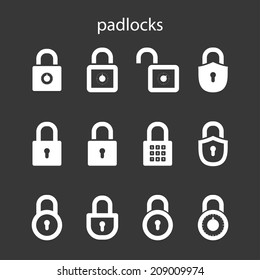 icons padlock. vector set. eps8