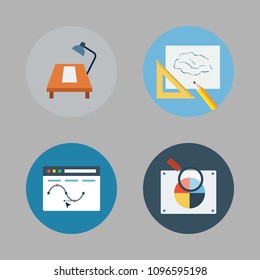 Icons Paint Accessory with drawing, browser, rgb and desk