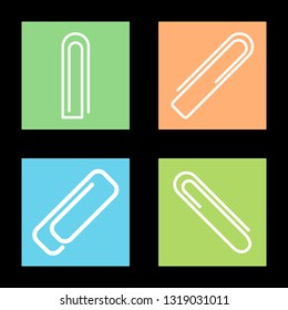 Icons for paperclips, attachment, vector illustration in flat, EPS10.