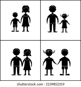 Icons of parents and children. Great for family coaching, family education etc.