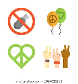 Icons Peace with ballons, peace and bombs