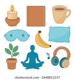 Icons for peace, comfort, and well-being.