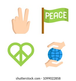 Icons Peace with peace and planet earth