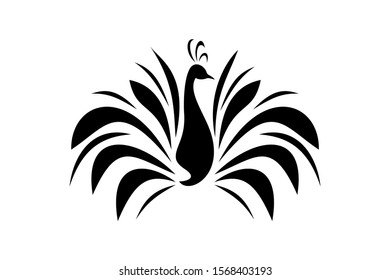 Icons Peacock on a White Background.Vector