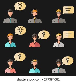 Icons people. Flat design
