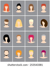 icons persons of different people. vector set of web profile avatars