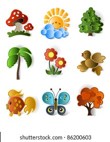 Icons of plants and animals