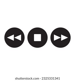 icons play, pause, stop, next vector template illustration logo design