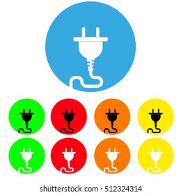 Icons plug. Electric plug with cable. Plug vector. connector. Vector illustration