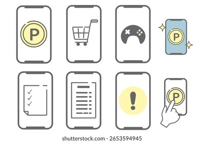 Ícones para Uso de Aplicativos de Ponto e Alertas
