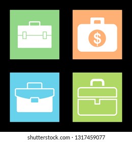 Icons for portfolio, suitcase, vector illustration in flat, EPS10.