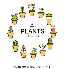 icons of pot plants garden