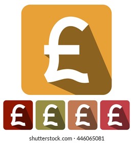 icons pound flat for Web, Mobile and business