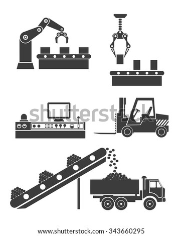 icons production lines of the conveyor