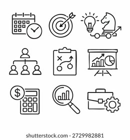 Icons for project management and strategy