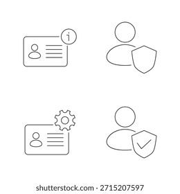 Ícones para cartões de identificação protegidos e usuários