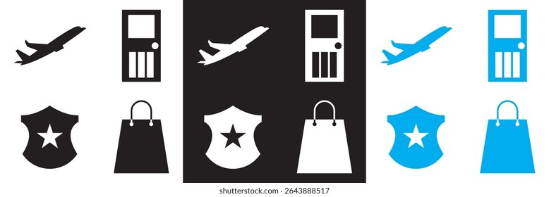 Icons for public navigation. Vector for websites, mobile interfaces, presentations, banner, visual branding etc. Vector illustration. isolated on white and black background. EPS 10