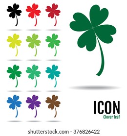 Icons of quatrefoil clover. Clover Icon Vector Art, Stock Vector