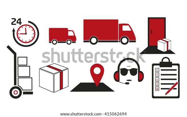 Icons quick delivery of goods isolated on\
white background. Vector\
illustration.