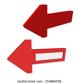 Icons red arrows isolated on white background. Interface design of the website. Vector illustration.