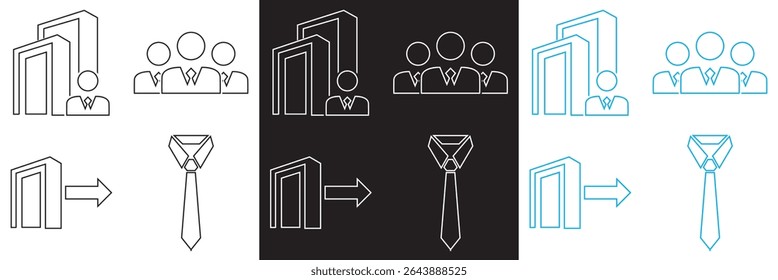 Icons related to corporate.  Vector for websites, mobile interfaces, presentations, banner, visual branding etc. Vector illustration. isolated on white and black background. EPS 10