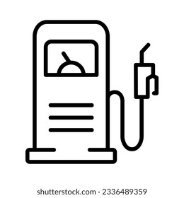 Icons related to energy refueling, useful as a symbol of the use of types of energy. Editable black outline vector illustration.