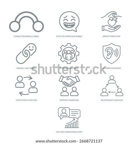 Icons related to interacting effectively, empathy, listening, and communication.