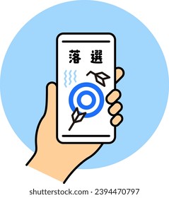 Icons related to lottery.
The letters that read "Rakusen" mean that you were unsuccessful in the lottery.
Design displayed on smartphone.