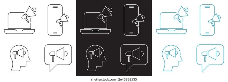 Ícones relacionados a relações públicas . Vetor para sites, interfaces móveis, apresentações, banner, marca visual etc. Ilustração vetorial. isolada no plano de fundo branco e preto. EPS 10