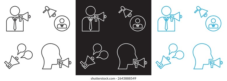 Icons related to public relations . Vector for websites, mobile interfaces, presentations, banner, visual branding etc. Vector illustration. isolated on white and black background. EPS 10