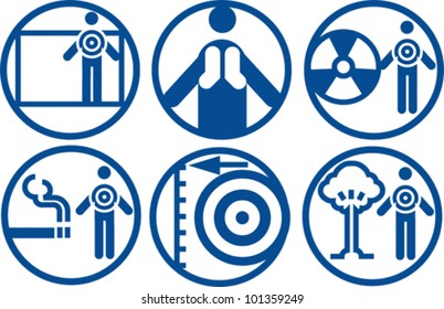 Icons related to radiation hazards