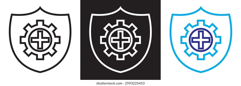 Icons related to recovery. Isolated on white and black background. Vector illustration. EPS 10