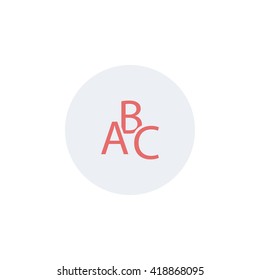 Icons represent the alphabet.