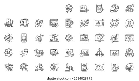 Icons Representing Business, Analytics, and Technology