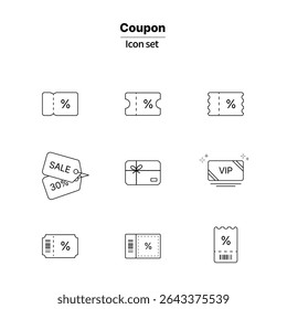 Icons representing different types of coupons