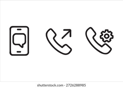 icons representing mobile to landline conversion with settings high-quality professional
