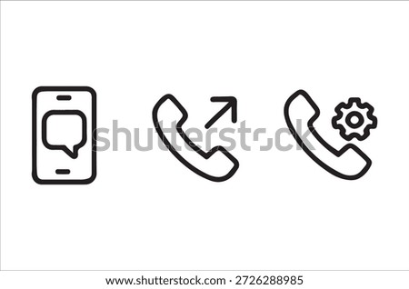 icons representing mobile to landline conversion with settings high-quality professional