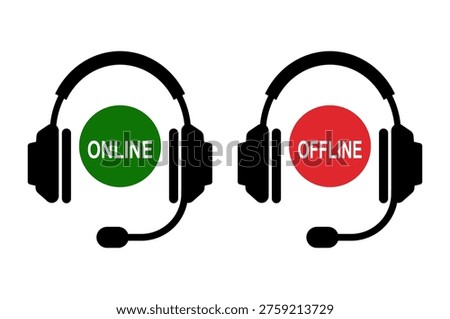 Icons representing the "online" and "offline" status of a support operator, typically used for chat functions.