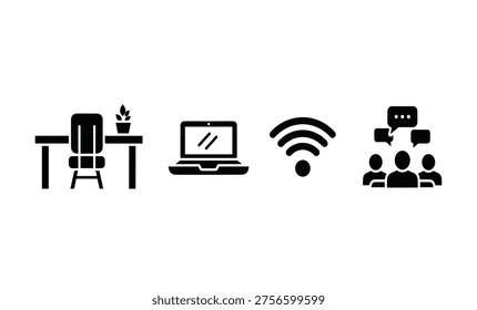 Icons representing online remote business