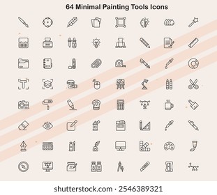 Icons representing painting tools in a minimalistic design.