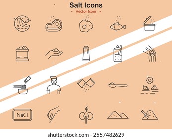 Icons representing salt and seasoning elements