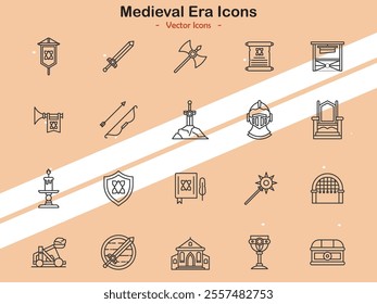 Icons representing symbols from the medieval era